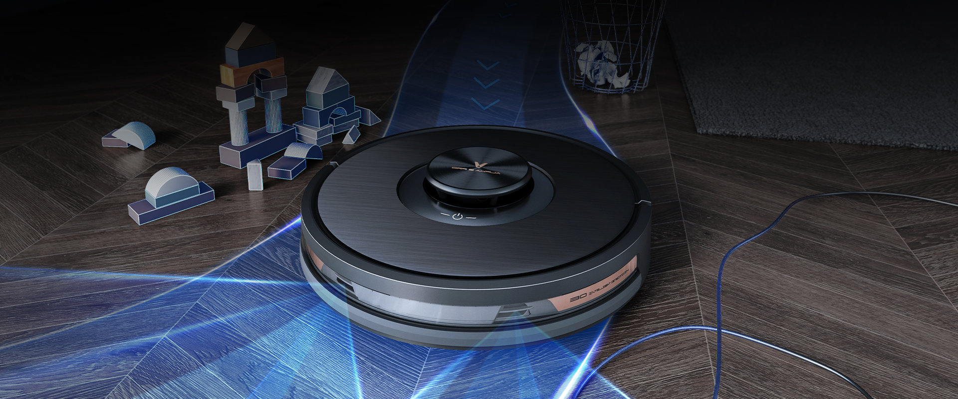 robot vacuum and mop with four line laser lidar